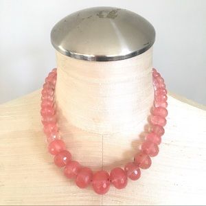 Cherry quartz faceted beaded necklace